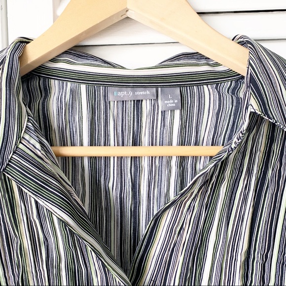 Apt. 9 Stretch Striped Button Down NWOT - Picture 2 of 4